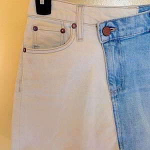 Alice and olivia asymmetrical jean skirt